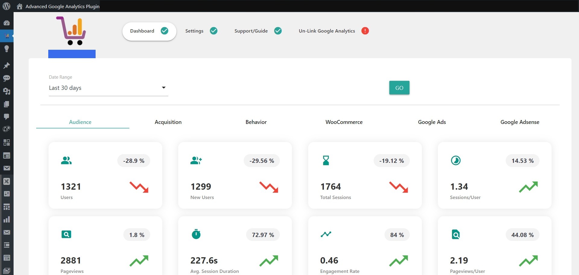 Audience Tracking for WooCommerce Website