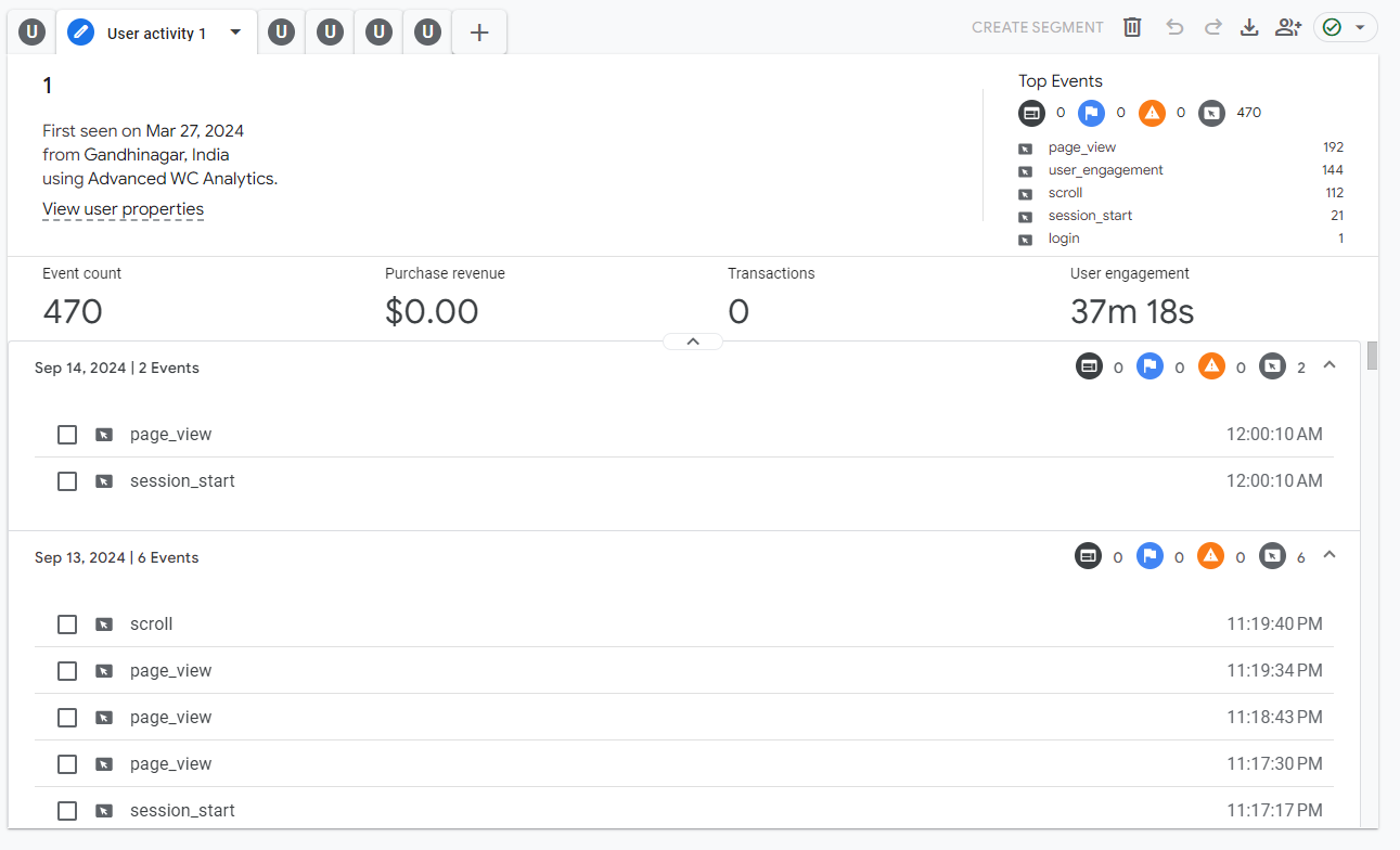 User Acivity Tracking