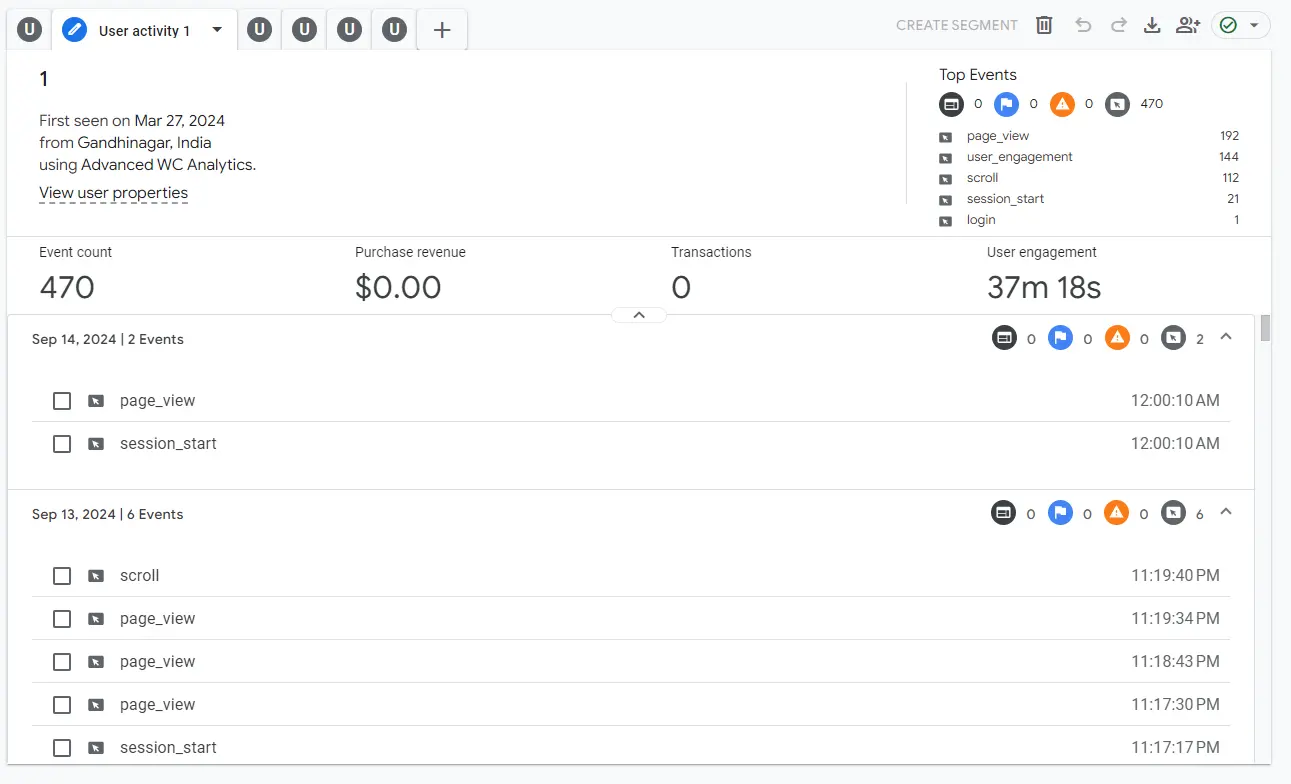 User Acivity Tracking