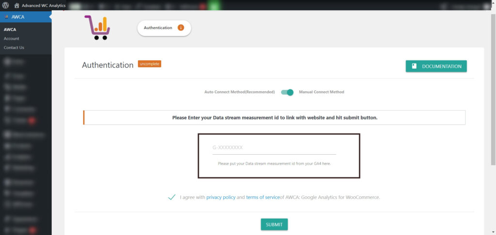 For GA4 tracking code you need to put your Measurement ID for Property in inputbox. 